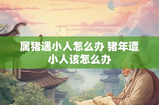 属猪遇小人怎么办 猪年遭小人该怎么办