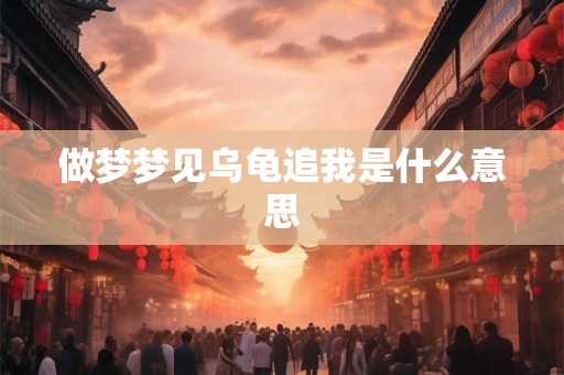 做梦梦见乌龟追我是什么意思