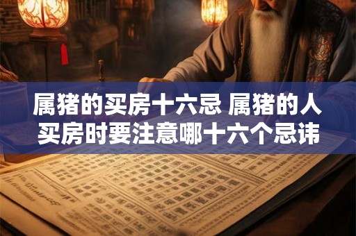 属猪的买房十六忌 属猪的人买房时要注意哪十六个忌讳