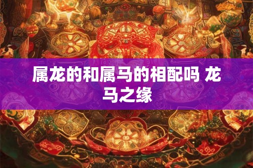 属龙的和属马的相配吗 龙马之缘