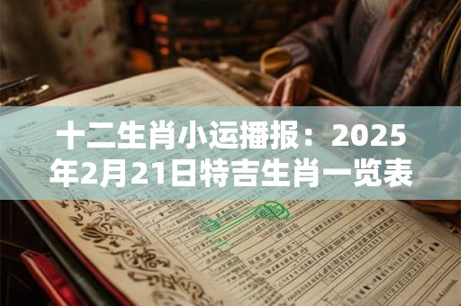 十二生肖小运播报:2025年2月21日特吉生肖一览表 十二生肖小运播报:2025年2月21日特吉生肖一览表