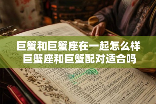 巨蟹和巨蟹座在一起怎么样 巨蟹座和巨蟹配对适合吗