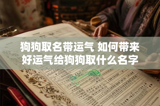 狗狗取名带运气 如何带来好运气给狗狗取什么名字