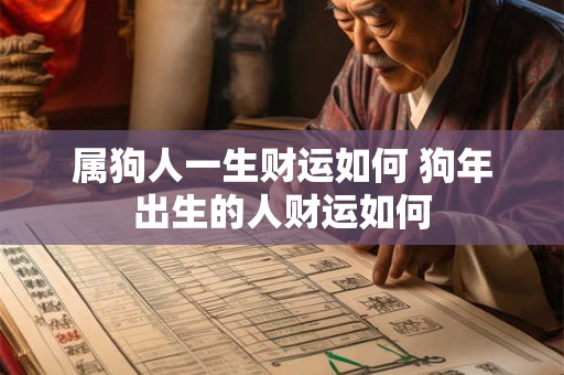 属狗人一生财运如何 狗年出生的人财运如何