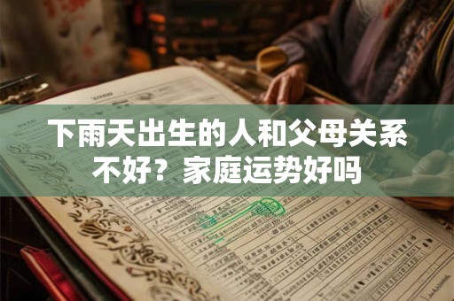 下雨天出生的人和父母关系不好？家庭运势好吗
