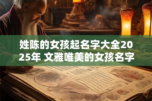姓陈的女孩起名字大全2025年 文雅唯美的女孩名字