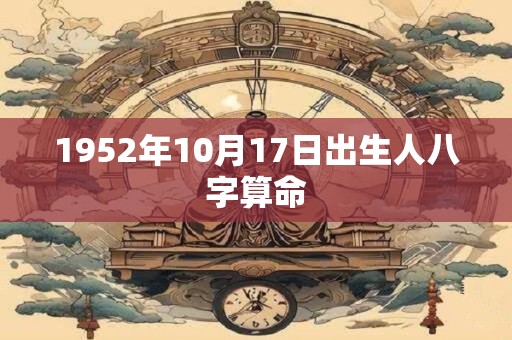 1952年10月17日出生人八字算命