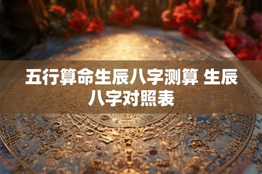 五行算命生辰八字测算 生辰八字对照表