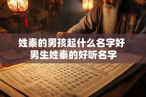 姓秦的男孩起什么名字好 男生姓秦的好听名字