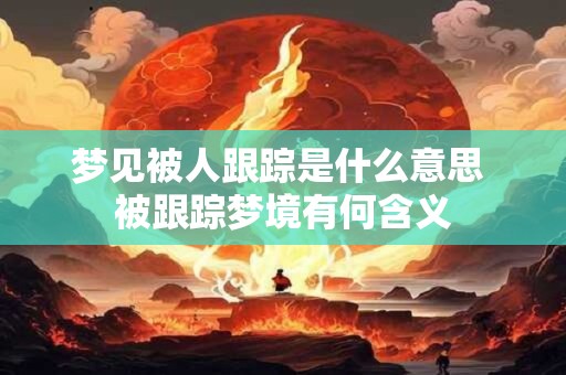 梦见被人跟踪是什么意思 被跟踪梦境有何含义