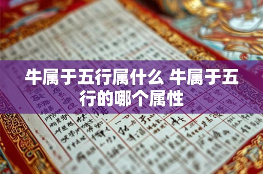 牛属于五行属什么 牛属于五行的哪个属性