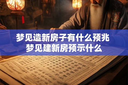 梦见造新房子有什么预兆 梦见建新房预示什么