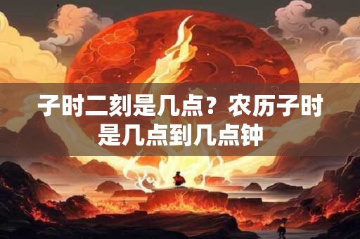 子时二刻是几点？农历子时是几点到几点钟