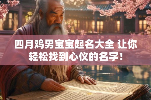 四月鸡男宝宝起名大全 让你轻松找到心仪的名字！