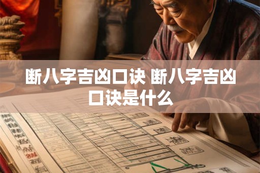 断八字吉凶口诀 断八字吉凶口诀是什么