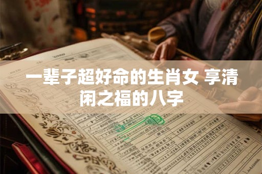 一辈子超好命的生肖女 享清闲之福的八字