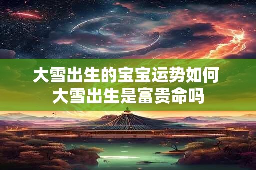 大雪出生的宝宝运势如何 大雪出生是富贵命吗