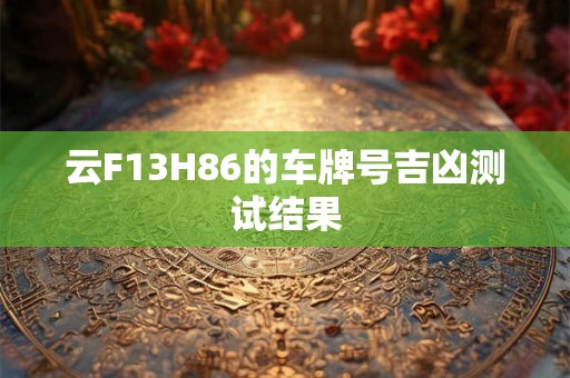 云F13H86的车牌号吉凶测试结果