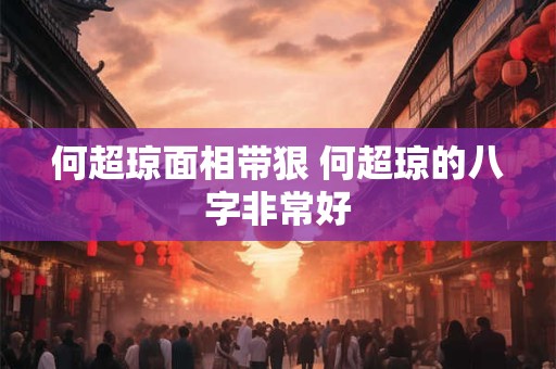 何超琼面相带狠 何超琼的八字非常好