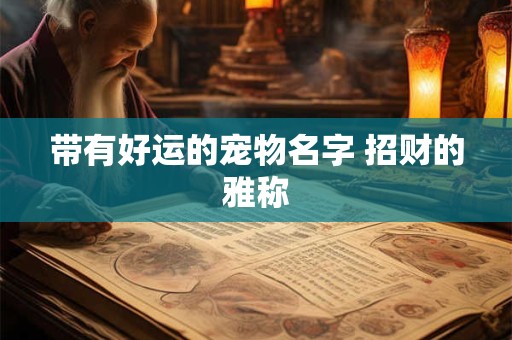 带有好运的宠物名字 招财的雅称 带有好运的宠物名字 招财的雅称
