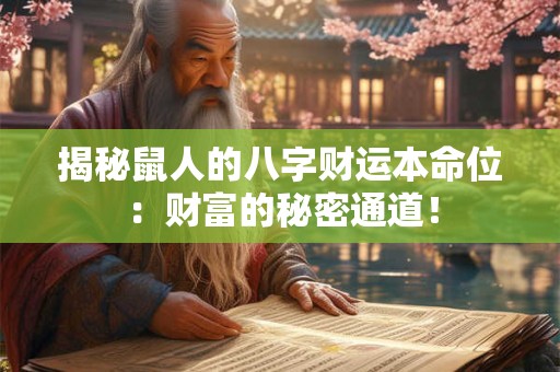 揭秘鼠人的八字财运本命位：财富的秘密通道！