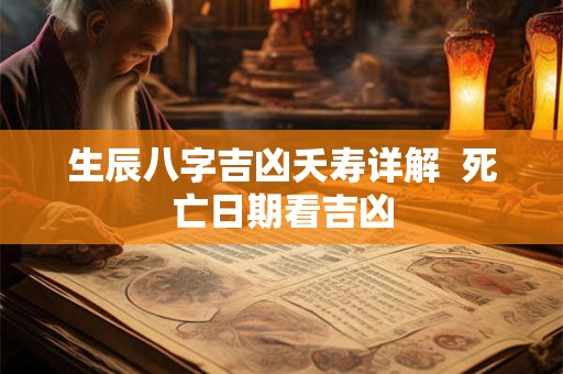 生辰八字吉凶夭寿详解  死亡日期看吉凶