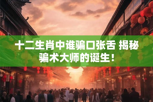 十二生肖中谁骗口张舌 揭秘骗术大师的诞生！