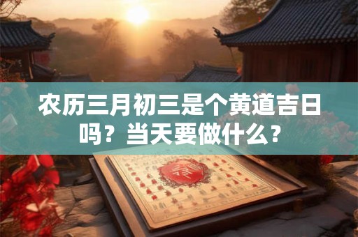 农历三月初三是个黄道吉日吗?当天要做什么? 农历三月初三是个黄道吉日吗?当天要做什么?