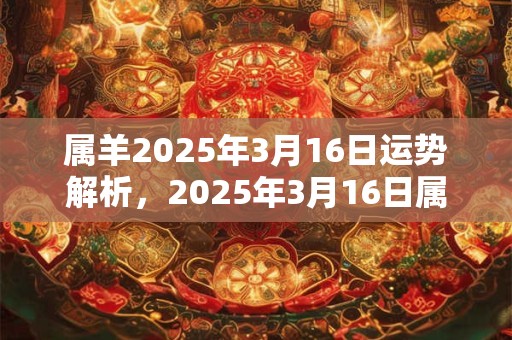 属羊2025年3月16日运势解析，2025年3月16日属羊运势分析