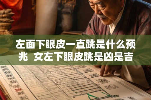 左面下眼皮一直跳是什么预兆  女左下眼皮跳是凶是吉怎么化解