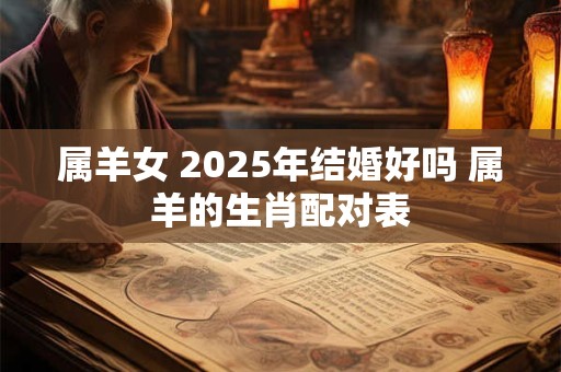 属羊女 2025年结婚好吗 属羊的生肖配对表