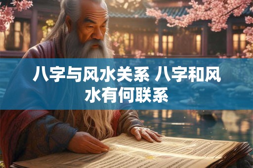 八字与风水关系 八字和风水有何联系