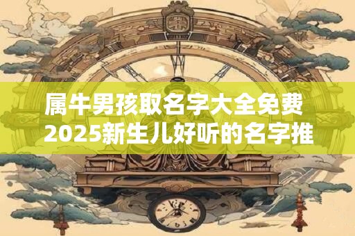属牛男孩取名字大全免费 2025新生儿好听的名字推荐