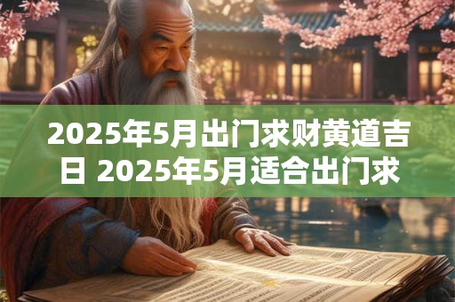 2025年5月出门求财黄道吉日 2025年5月适合出门求财吗