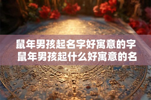 鼠年男孩起名字好寓意的字 鼠年男孩起什么好寓意的名字