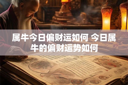 属牛今日偏财运如何 今日属牛的偏财运势如何