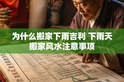 为什么搬家下雨吉利 下雨天搬家风水注意事项