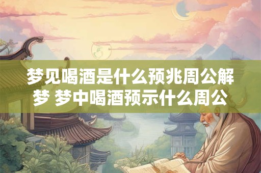 梦见喝酒是什么预兆周公解梦 梦中喝酒预示什么周公解梦