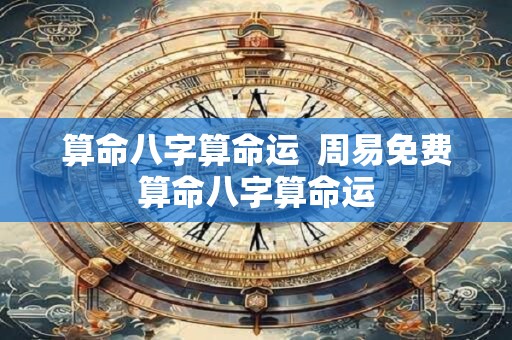 算命八字算命运  周易免费算命八字算命运