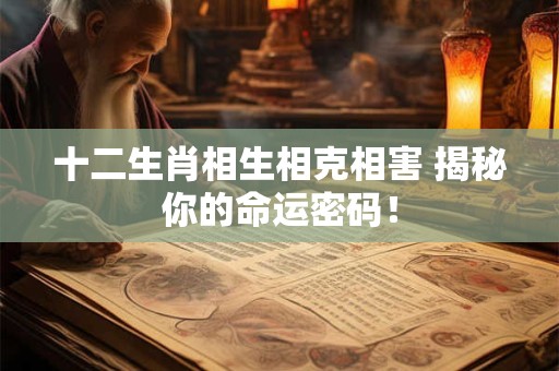 十二生肖相生相克相害 揭秘你的命运密码！