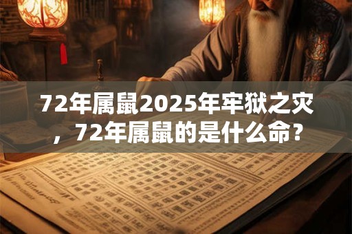72年属鼠2025年牢狱之灾，72年属鼠的是什么命？