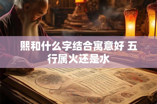 熙和什么字结合寓意好 五行属火还是水
