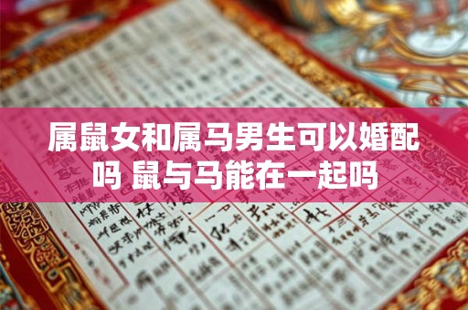 属鼠女和属马男生可以婚配吗 鼠与马能在一起吗