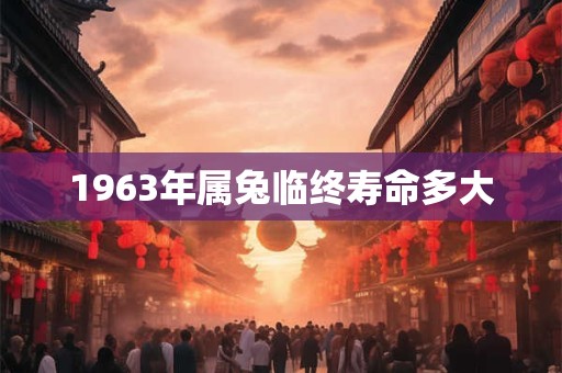1963年属兔临终寿命多大 1963年属兔临终寿命多大