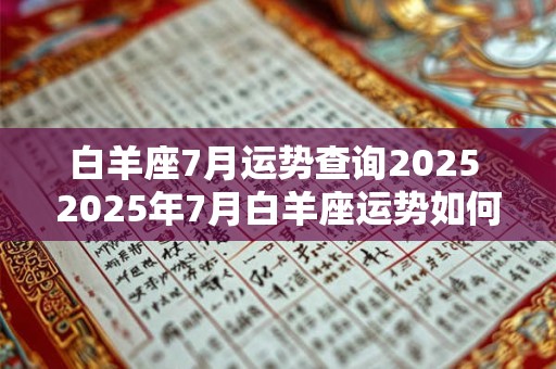 白羊座7月运势查询2025 2025年7月白羊座运势如何 白羊座7月运势查询2025 2025年7月白羊座运势如何