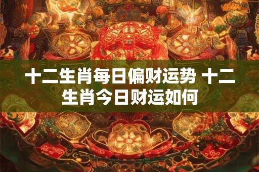 十二生肖每日偏财运势 十二生肖今日财运如何