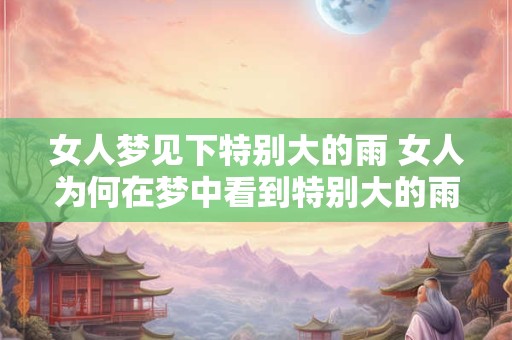 女人梦见下特别大的雨 女人为何在梦中看到特别大的雨