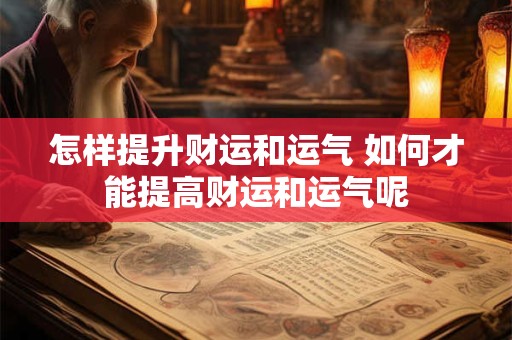 怎样提升财运和运气 如何才能提高财运和运气呢 怎样提升财运和运气 如何才能提高财运和运气呢