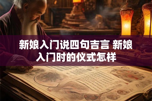 新娘入门说四句吉言 新娘入门时的仪式怎样
