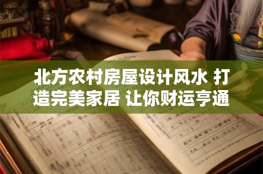 北方农村房屋设计风水 打造完美家居 让你财运亨通！